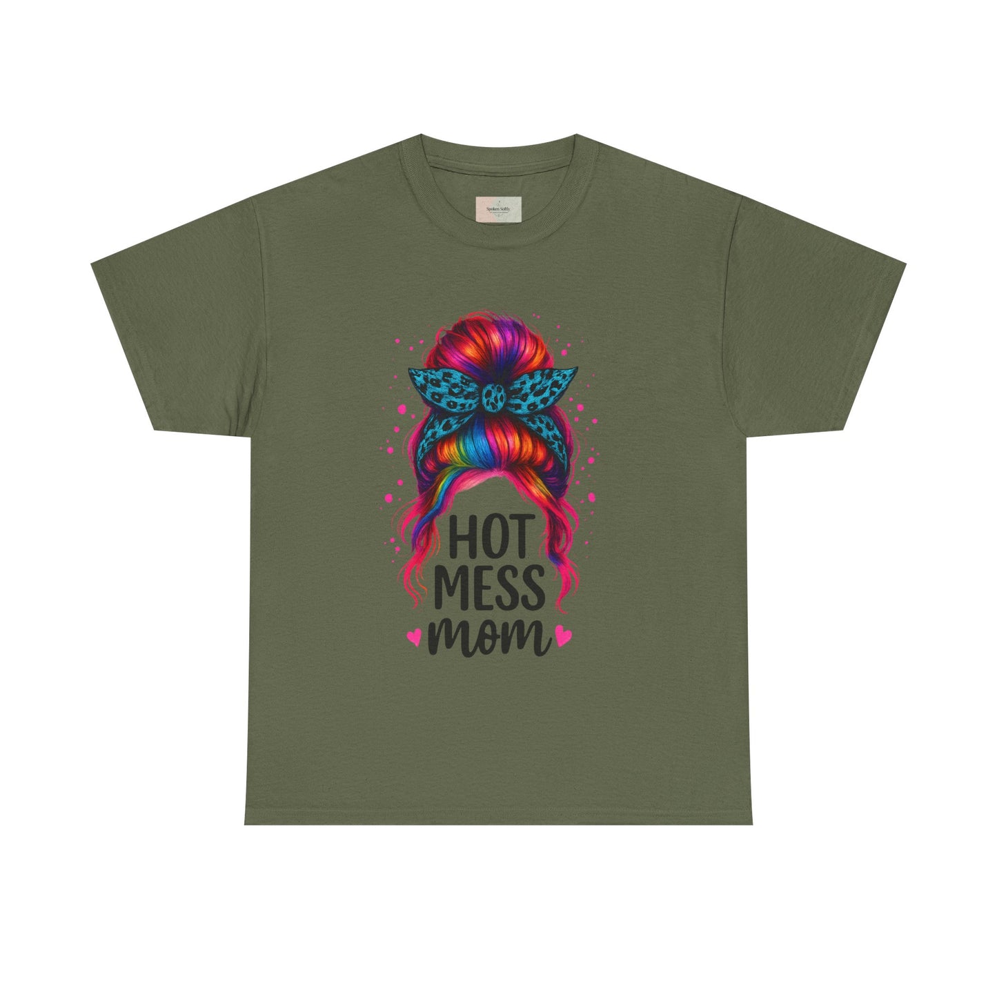 Hot Mess Mom Unisex Heavy Cotton Tee, Funny Mom Shirt, Gift for Mothers Day, Parody T-Shirt, Casual Wear, Trendy Graphic Tee
