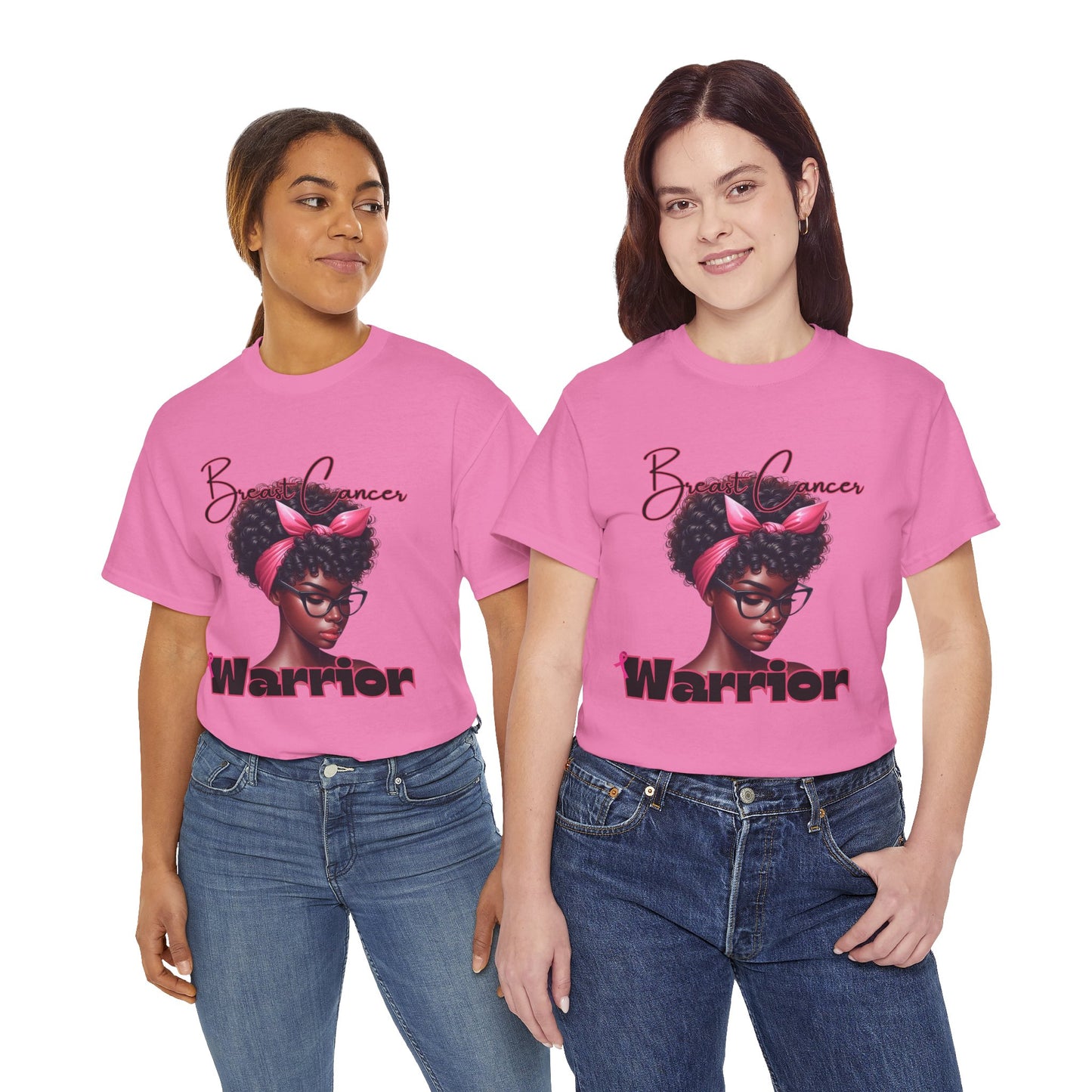 Pink Warrior Breast Cancer Unisex Heavy Cotton Tee, Awareness Shirt, Gift for Survivors, Support Merchandise, Inspirational Apparel