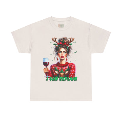 Festive Christmas Tee, I Can Explain Seasonal Top, Holiday Apparel, Unisex Holiday Shirt, Funny Christmas Outfit