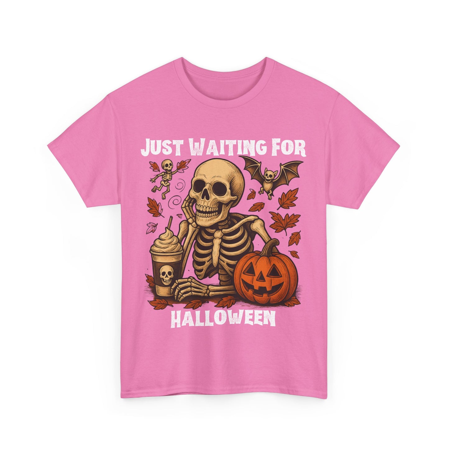 Halloween Skeleton Tee, Spooky T-Shirt, Fall Shirt, Unisex Halloween Apparel, Pumpkin and Skeleton Design