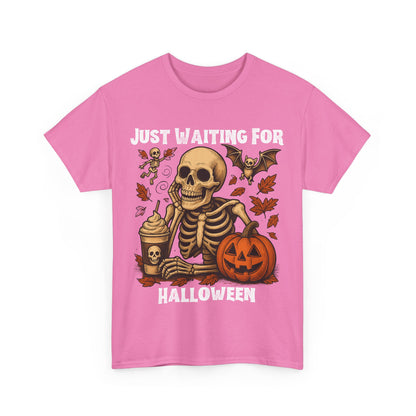 Halloween Skeleton Tee, Spooky T-Shirt, Fall Shirt, Unisex Halloween Apparel, Pumpkin and Skeleton Design