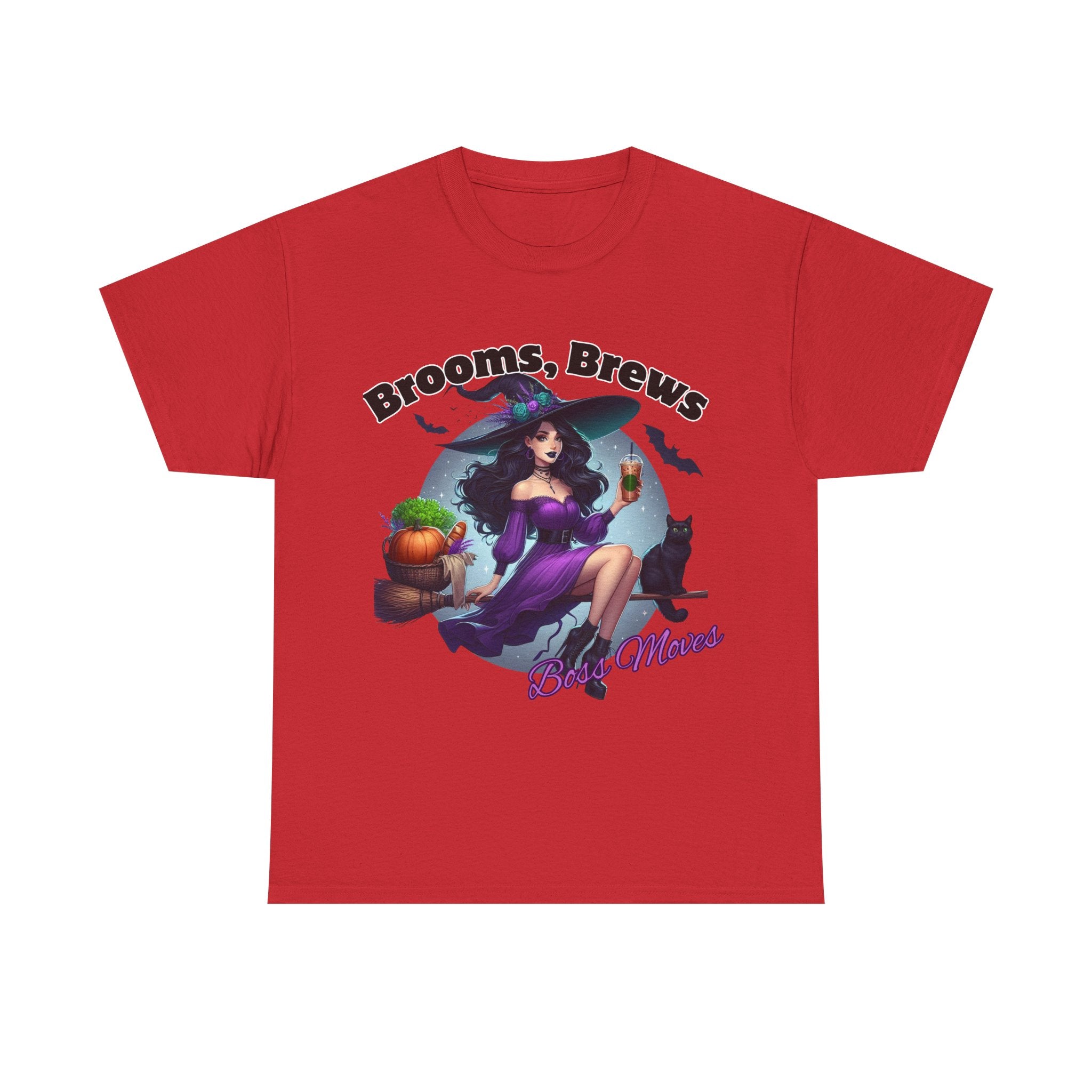 Brooms & Brews Halloween Tee, Unisex Shirt, Witch Craft Tee, Autumn Apparel, Spooky Season Outfit