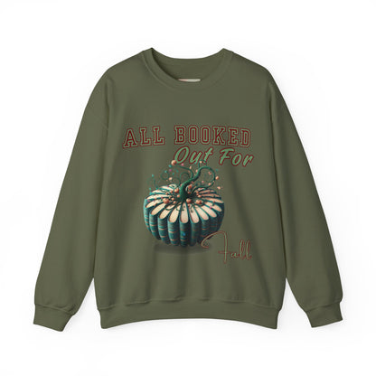 Fall-themed Crewneck Sweatshirt, Cozy Fall Fashion, Pumpkin Design, Perfect for Autumn, Unisex Sweatshirt, Book Lover Gift