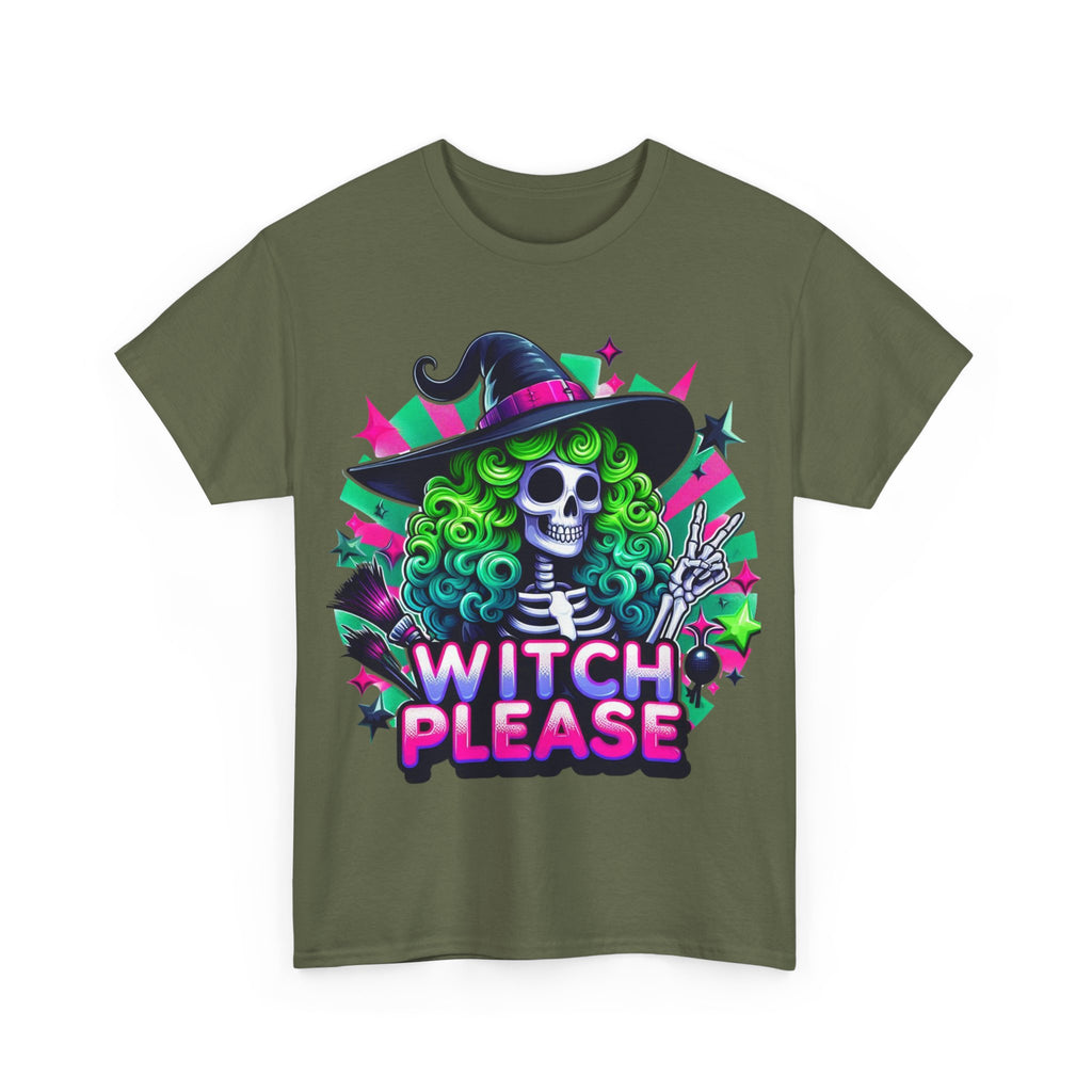 Witch Please Unisex Heavy Cotton Tee, Halloween Shirt, Spooky T-shirt, Unique Gift for Witches, Witchy Apparel