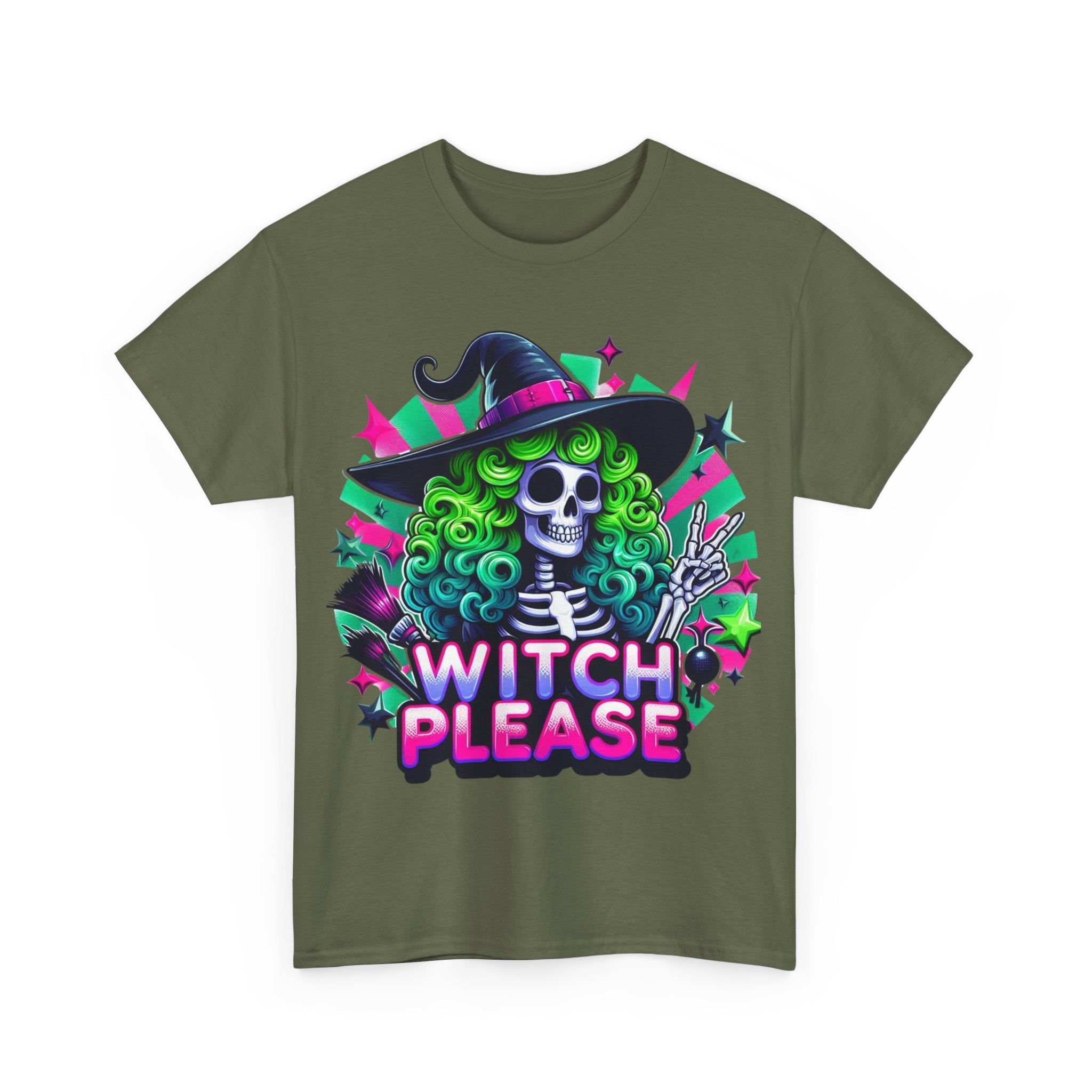 Witch Please Unisex Heavy Cotton Tee, Halloween Shirt, Spooky T-shirt, Unique Gift for Witches, Witchy Apparel