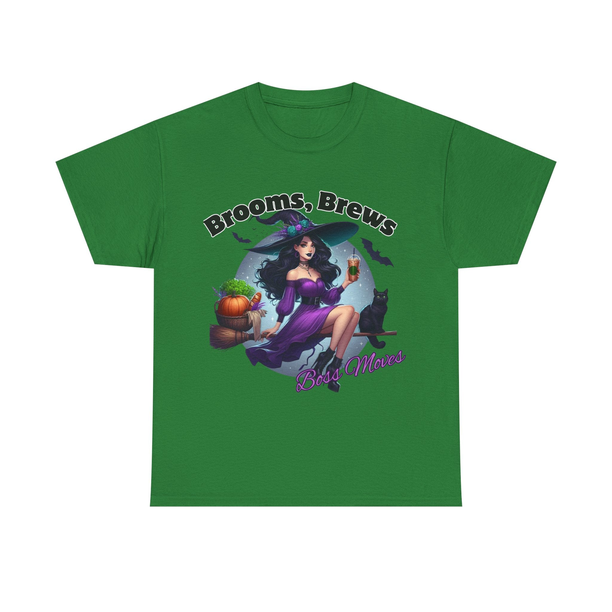 Brooms & Brews Halloween Tee, Unisex Shirt, Witch Craft Tee, Autumn Apparel, Spooky Season Outfit