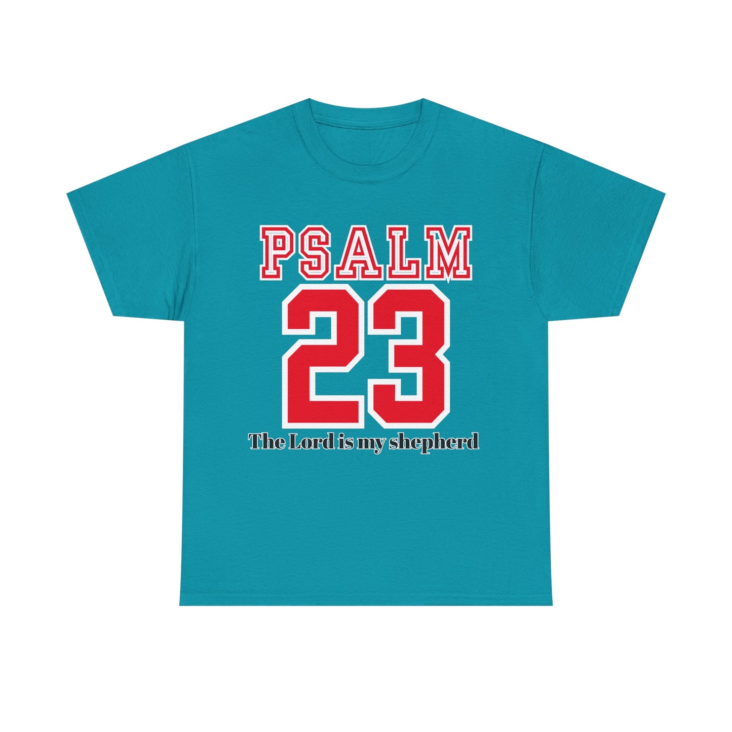 Unisex Heavy Cotton Tee with Psalm 23 Design | Faith-Inspired Shirt for Daily Wear, Gifts, Church Events, and Celebrations
