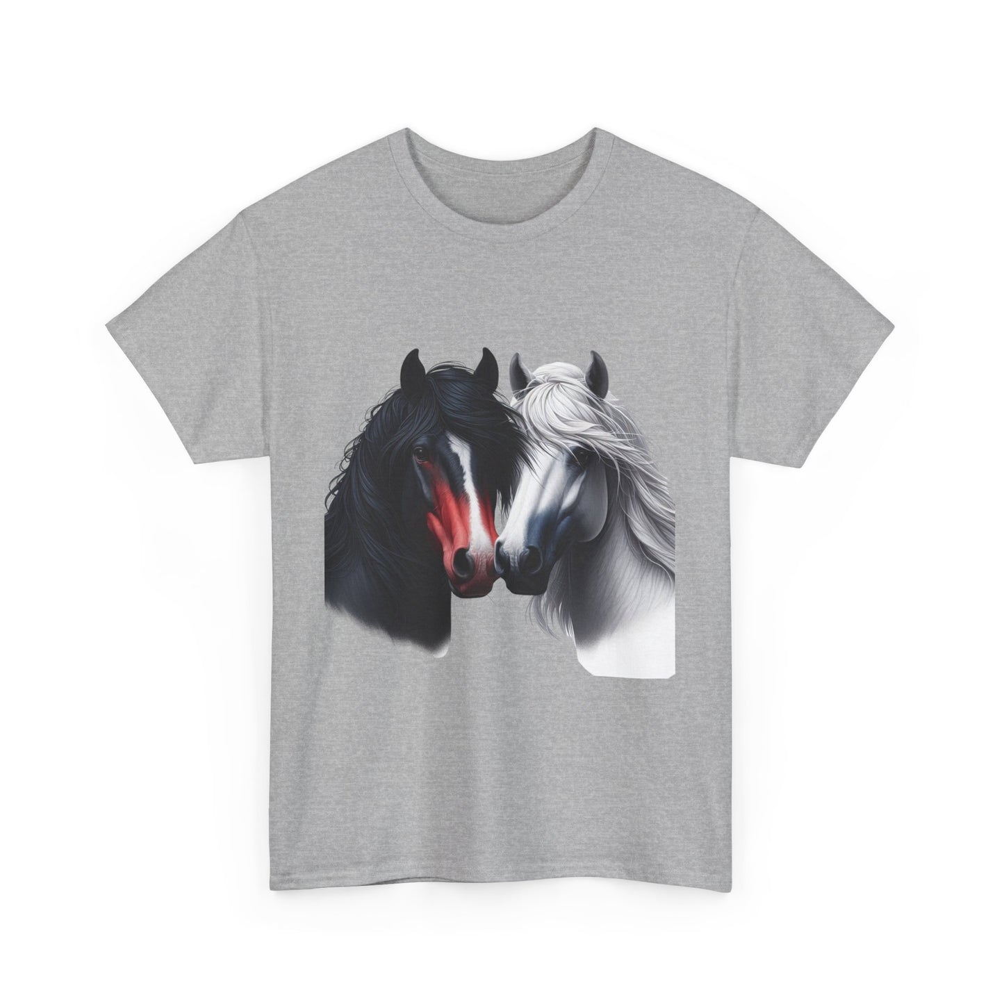 Black and White Horse Graphic Tee, Unisex T-Shirt, Equestrian Gift, Casual Wear, Horse Lover Apparel, Horse-Themed T-Shirt
