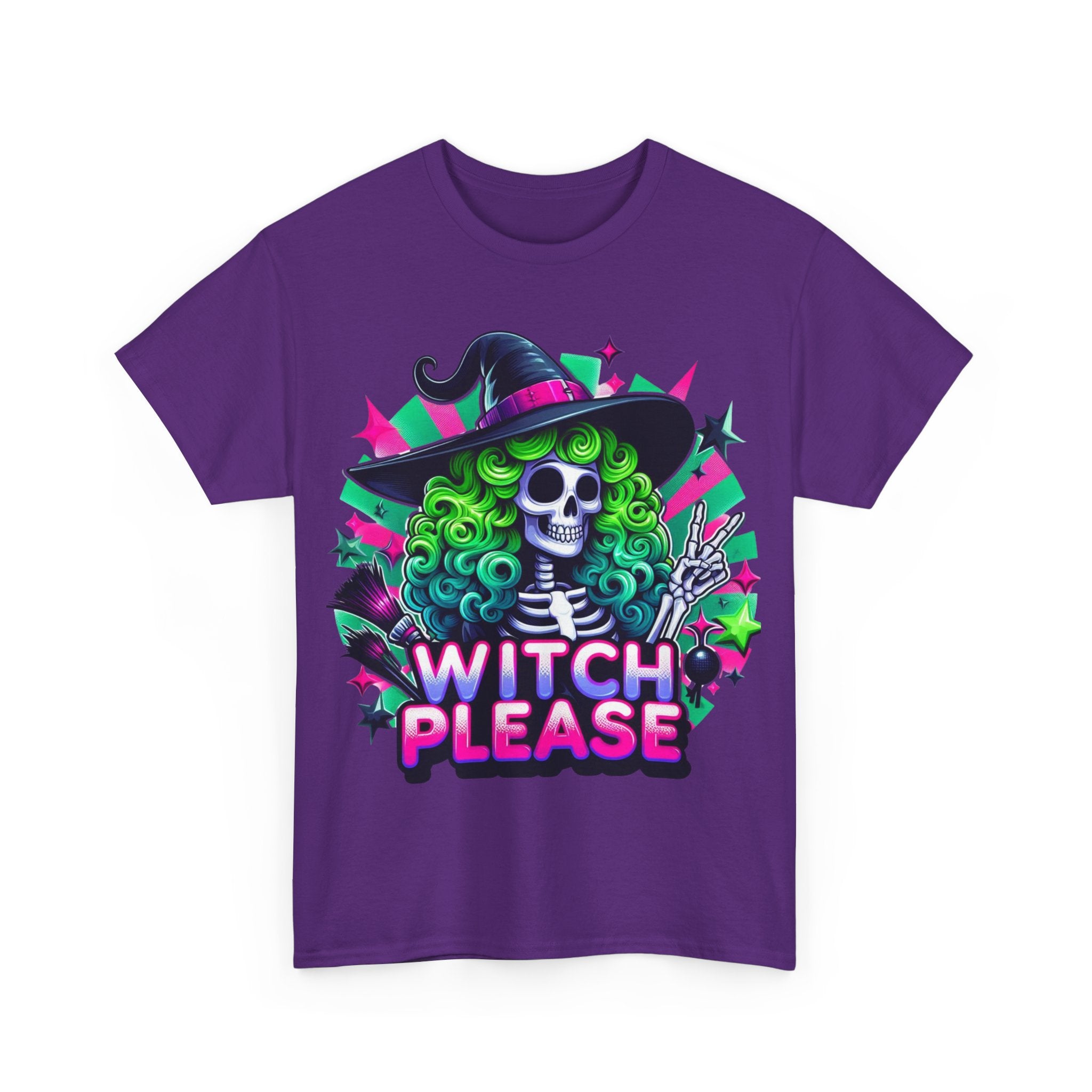 Witch Please Unisex Heavy Cotton Tee, Halloween Shirt, Spooky T-shirt, Unique Gift for Witches, Witchy Apparel