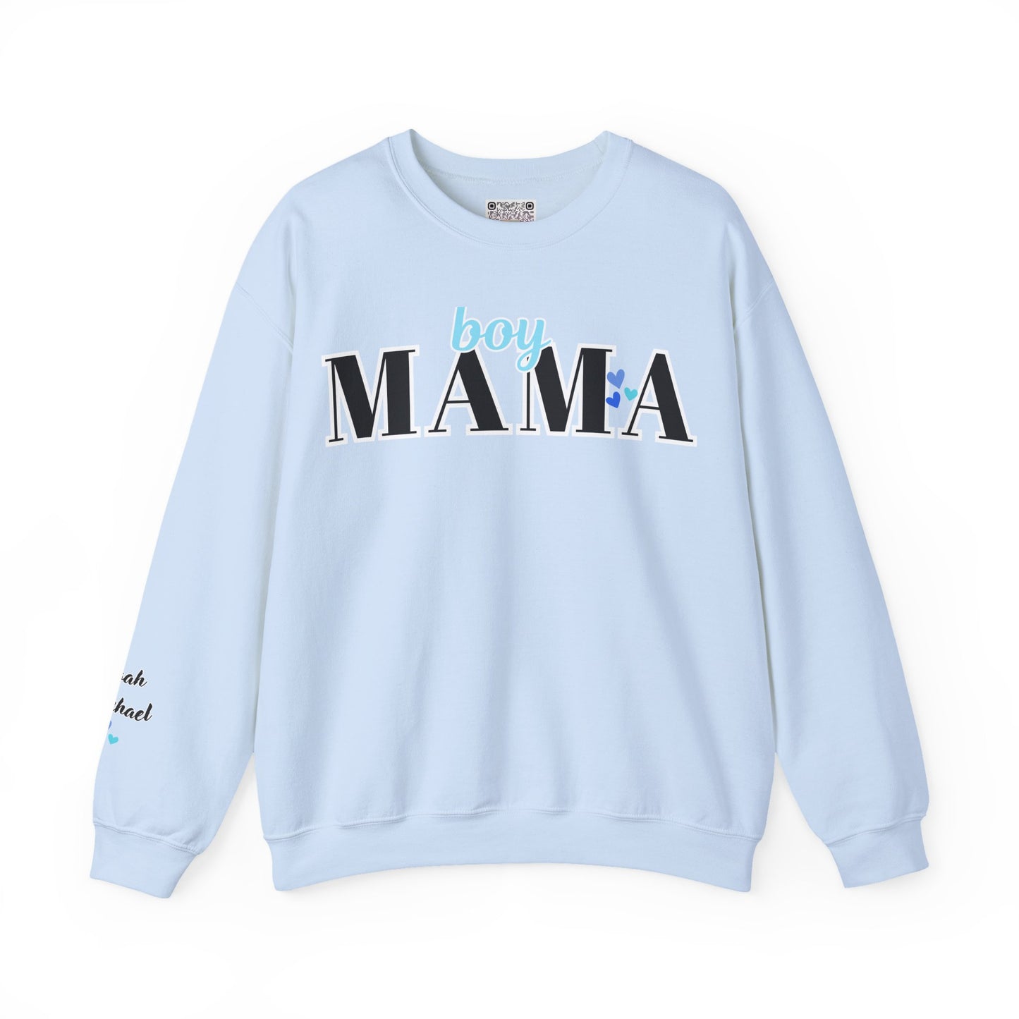 Boy Mama Crewneck Sweatshirt – Cozy Unisex Mom Sweater, Cute Mother’s Day Gift, White Minimalist Mom Life Pullover, New Mom Apparel