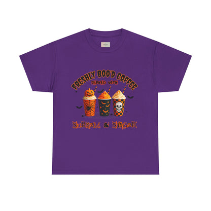 Halloween Coffee Tee, Fun Graphic T-Shirt, Unisex Shirt for Pumpkin Spice Lovers, Spooky Season Apparel, Boo-tiful Halloween Gift