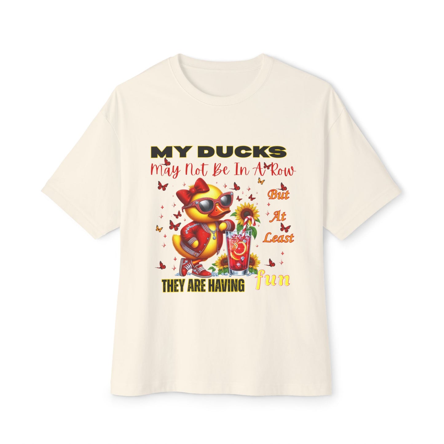 Fun Ducks Graphic Tee - Oversized Tee for Summer Vibes, Gift for Duck Lovers, Beach Days, Casual Wear, Unique Gift Idea