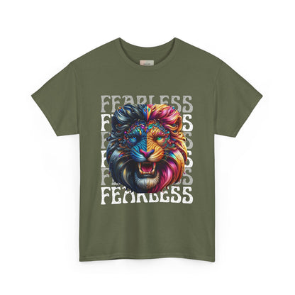 Colorful Lion Unisex Heavy Cotton Tee, Animal Lovers Gift, Unique Tee for Men and Women, Casual Wear, Graphic T-Shirt