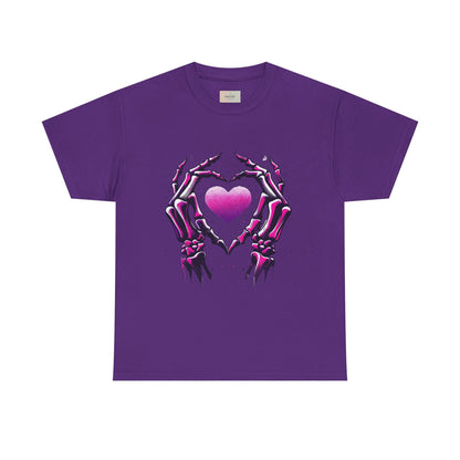 Skeleton Hands Heart Unisex Tee | Halloween Shirt, Gift for Gothic Lovers, Alternative Fashion, Casual Wear, Unique Graphic Tee