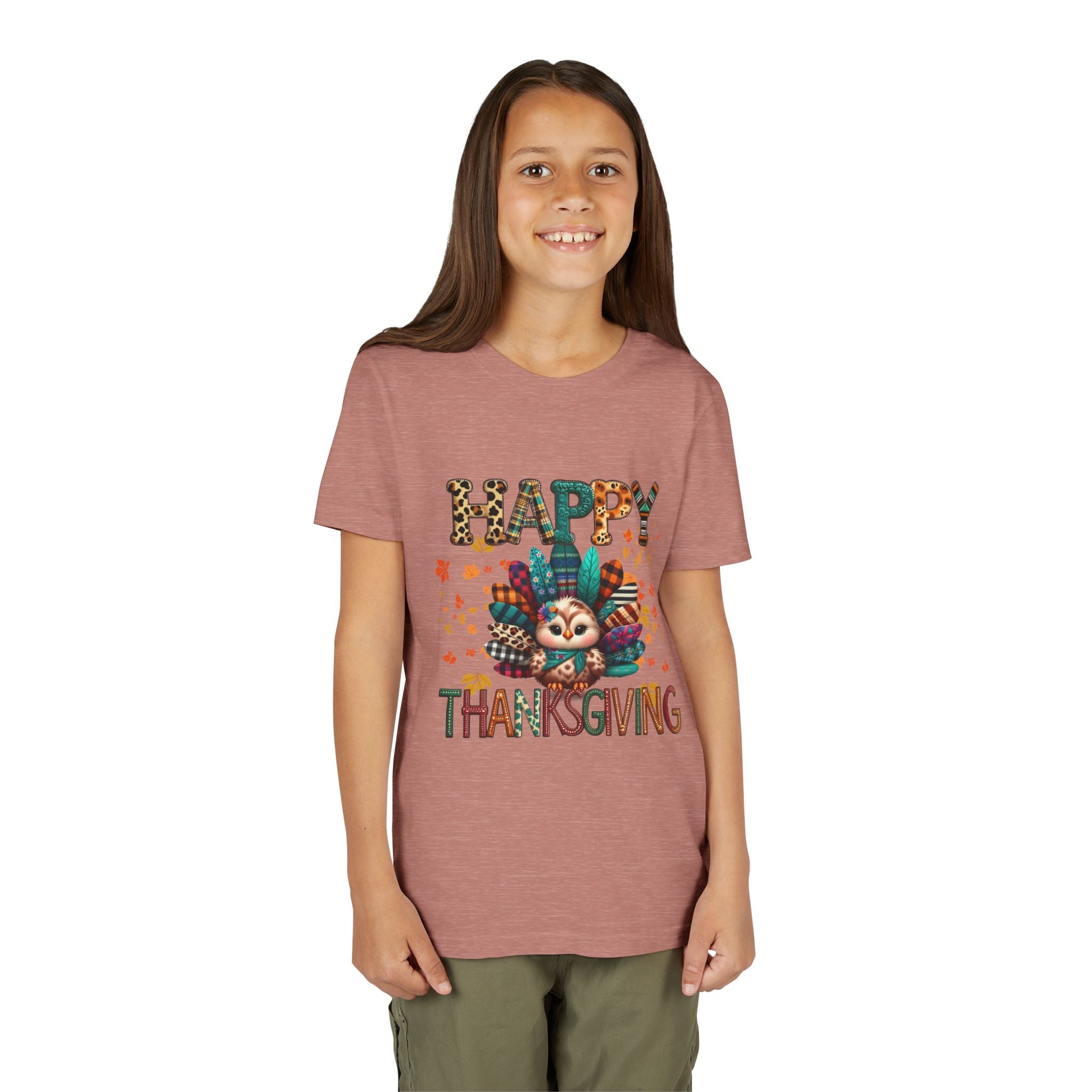 Thanksgiving Turkey Youth Tee, Kids Holiday Shirt, Autumn Graphic Tee, Family Thanksgiving Outfit, Cute Fall Apparel