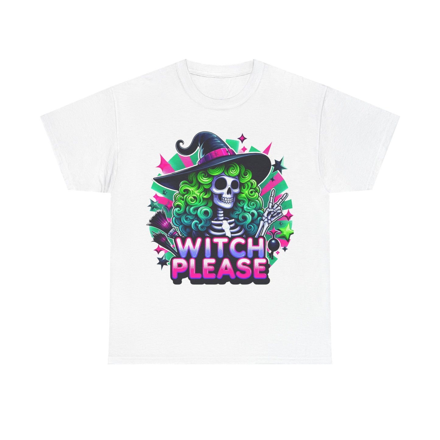 Witch Please Unisex Heavy Cotton Tee, Halloween Shirt, Spooky T-shirt, Unique Gift for Witches, Witchy Apparel