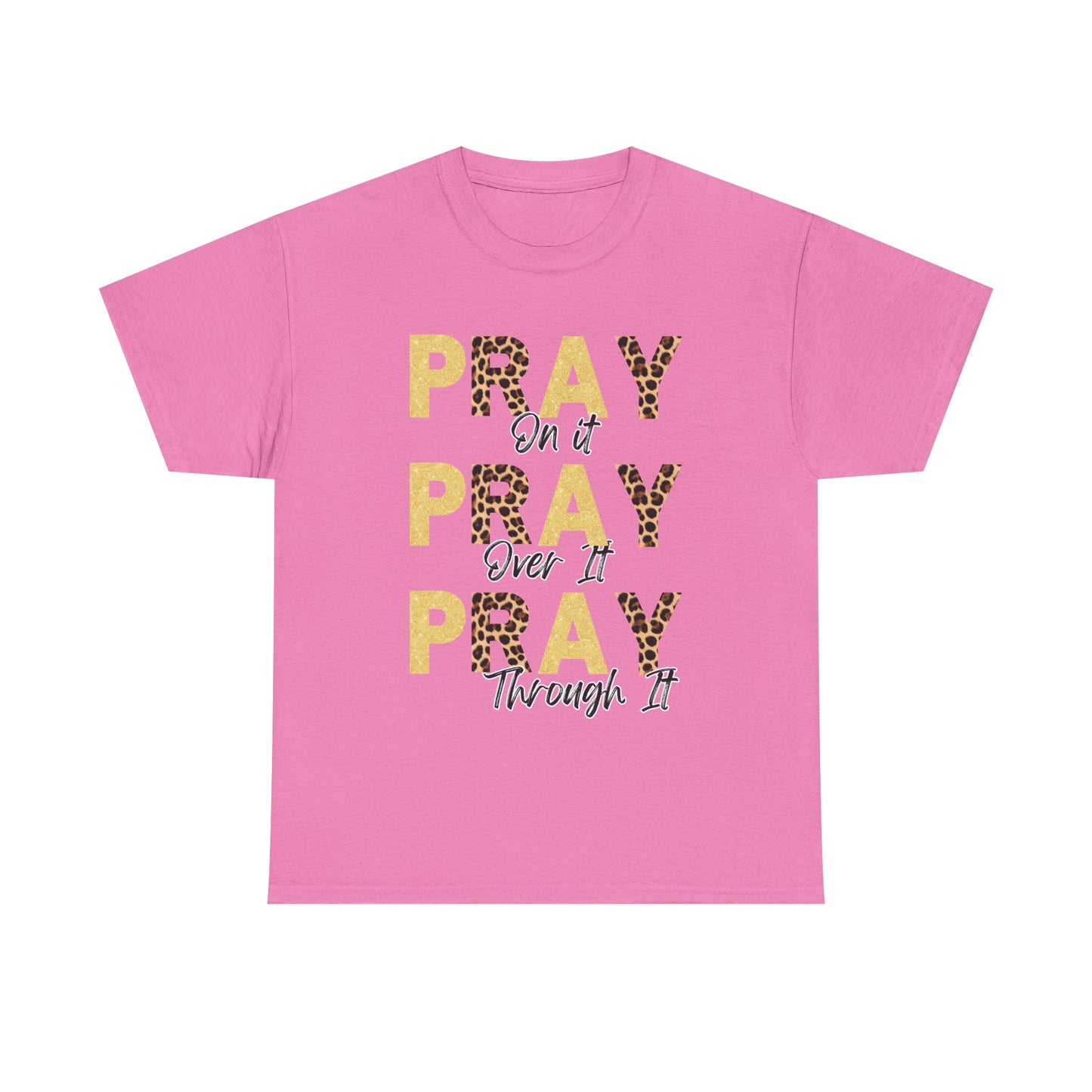 Pray Motivational Tee: Unisex Heavy Cotton Shirt, Inspirational Gift, Faith-Based Apparel, Religious T-Shirt, Church Outfit