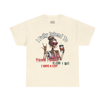 Funny Halloween Skeleton Tee, Unisex Cotton Shirt, Spooky Graphic Shirt, Gift for Halloween Lovers, Casual Wear Tee