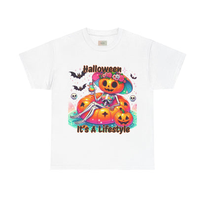 Halloween Lifestyle Unisex Heavy Cotton Tee, Spooky T-Shirt, Halloween Apparel, Festive Gift, Seasonal Wear