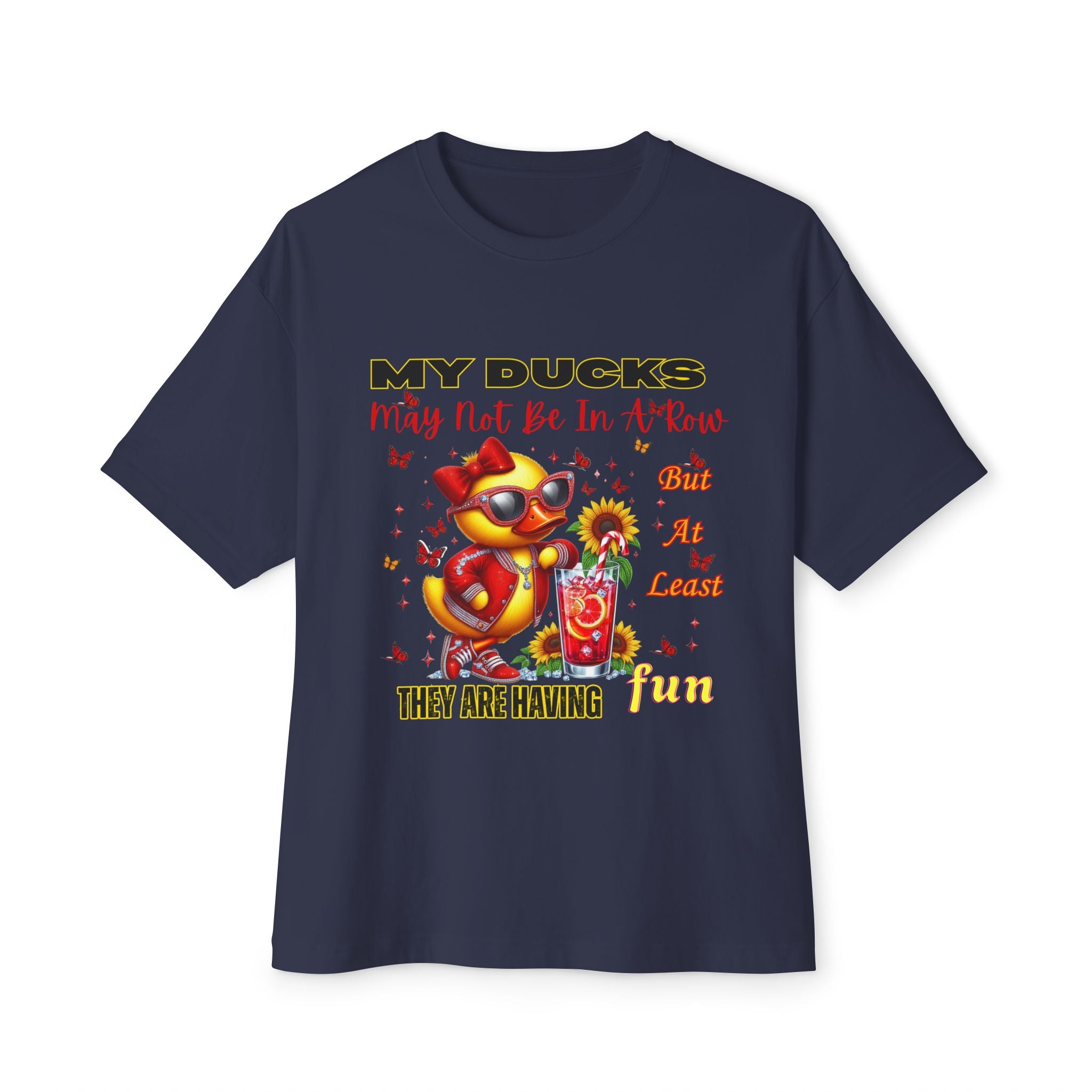 Fun Ducks Graphic Tee - Oversized Tee for Summer Vibes, Gift for Duck Lovers, Beach Days, Casual Wear, Unique Gift Idea
