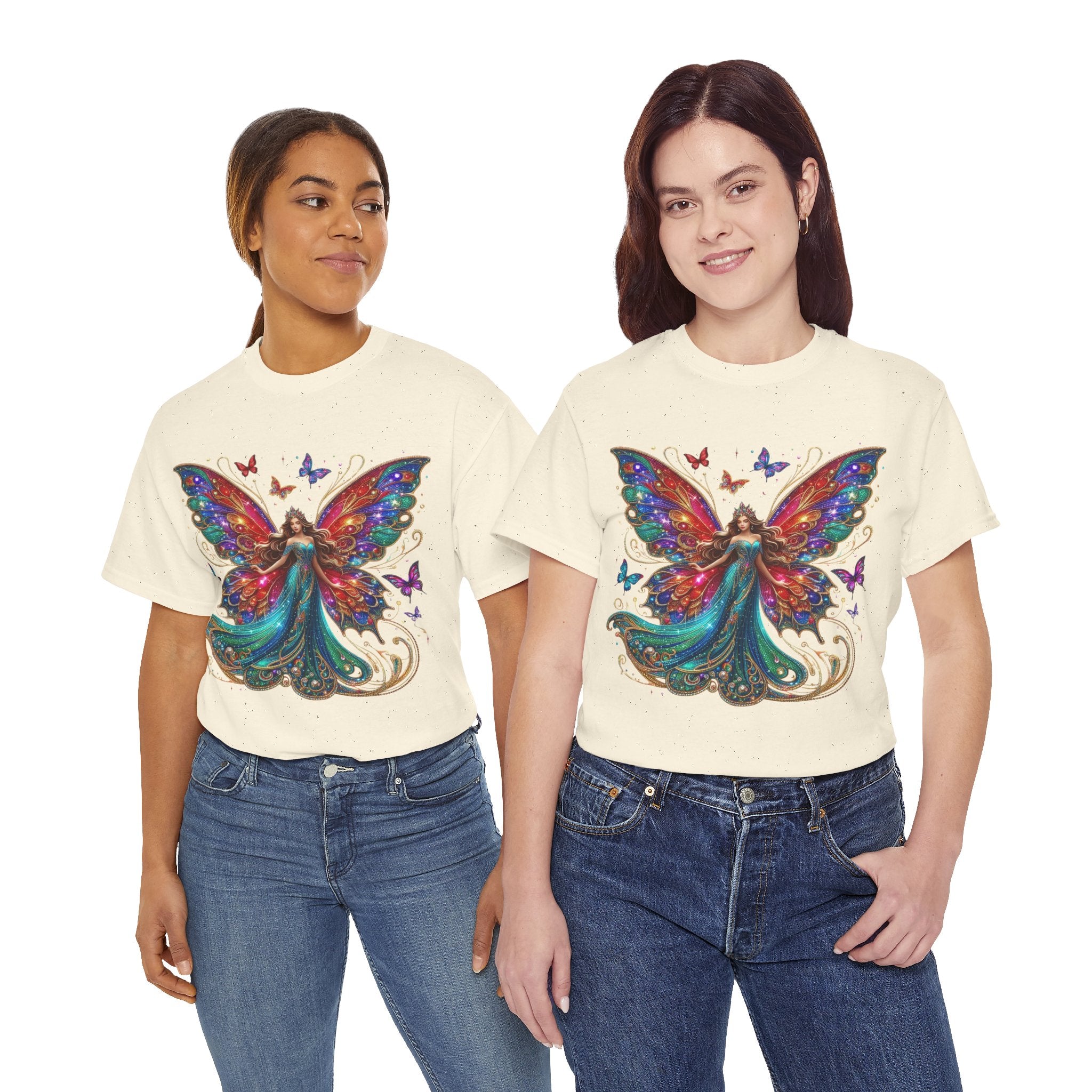 Fantasy Fairy Unisex Heavy Cotton Tee - Enchanting Artwork for Nature Lovers, Magical Gift, Boho Style, Summer Fashion, Unique Tee