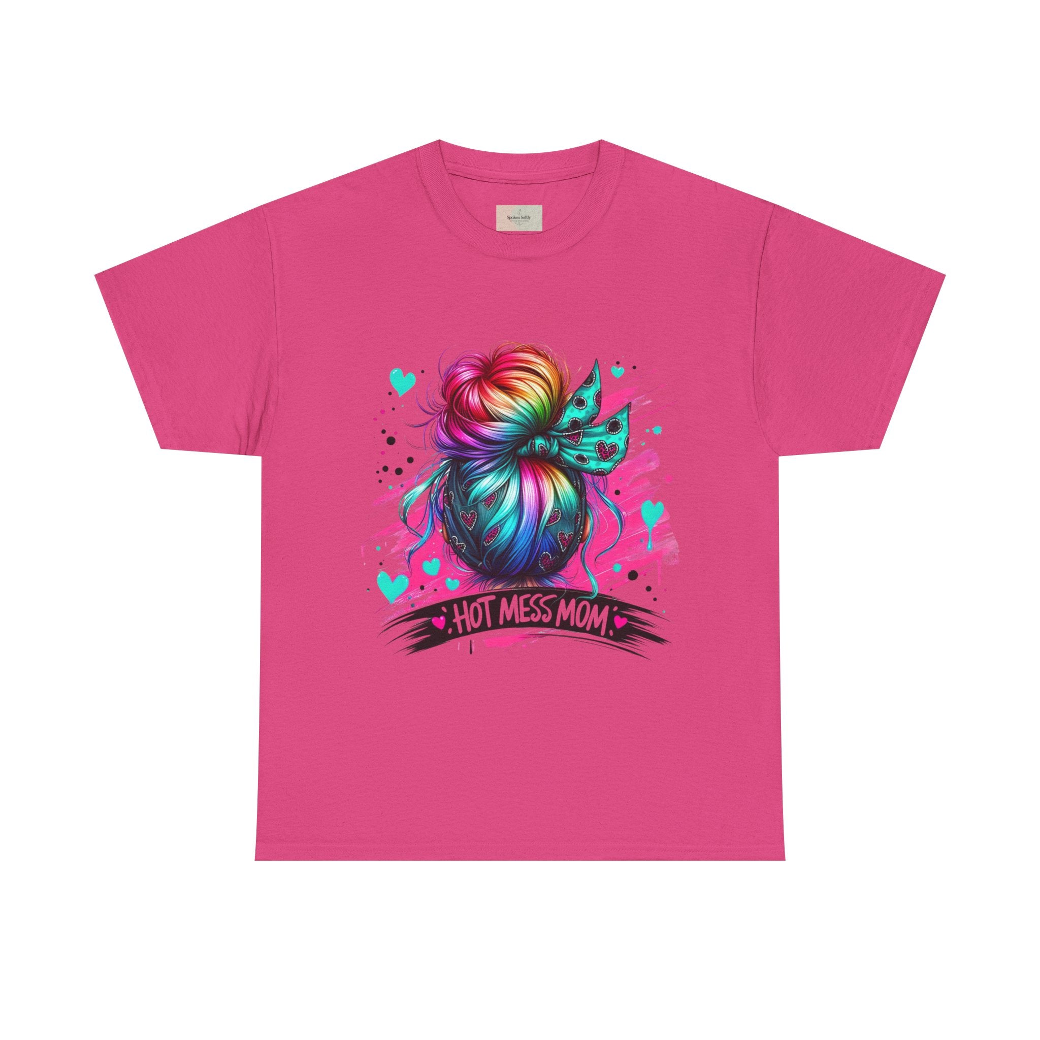 Colorful Hot Mess Mom Tee - Fun Gift, Casual Wear, Mother's Day, Parenting Humor, Family Gatherings
