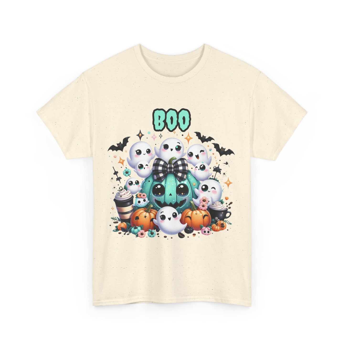 Halloween Boo Tee, Fun Spooky T-Shirt, Unisex Heavy Cotton, Cute Halloween Apparel, Ghost & Pumpkin Shirt, Seasonal Gift Idea