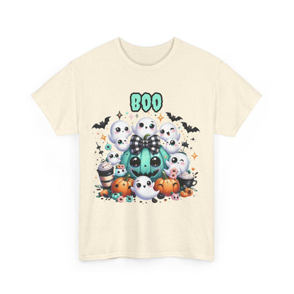 Halloween Boo Tee, Fun Spooky T-Shirt, Unisex Heavy Cotton, Cute Halloween Apparel, Ghost & Pumpkin Shirt, Seasonal Gift Idea
