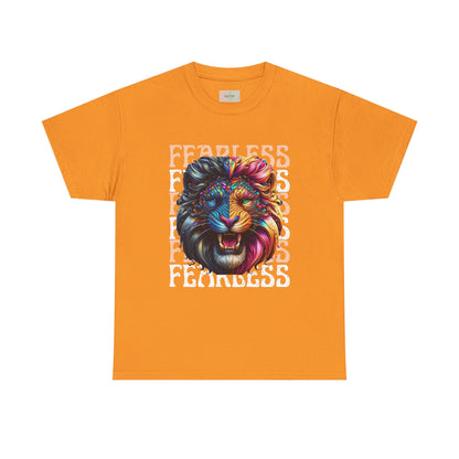 Colorful Lion Unisex Heavy Cotton Tee, Animal Lovers Gift, Unique Tee for Men and Women, Casual Wear, Graphic T-Shirt