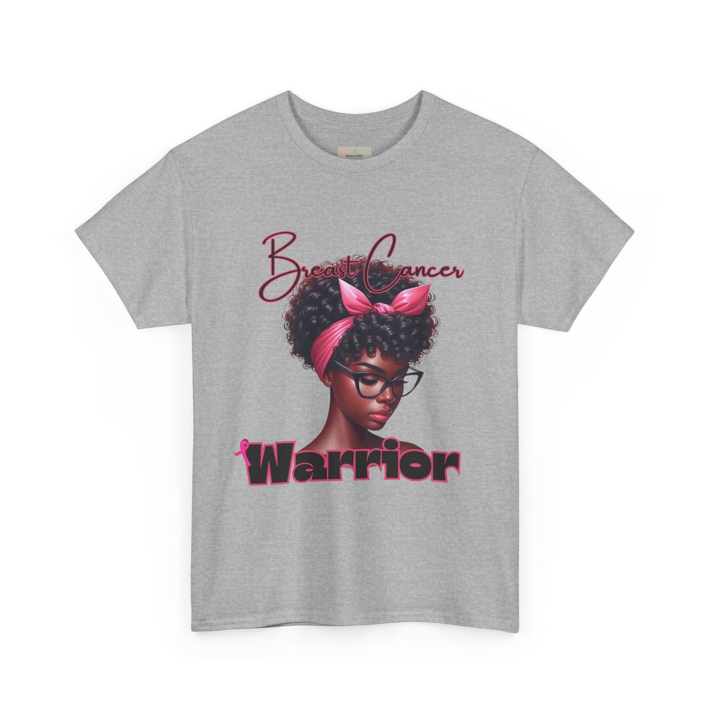 Pink Warrior Breast Cancer Unisex Heavy Cotton Tee, Awareness Shirt, Gift for Survivors, Support Merchandise, Inspirational Apparel