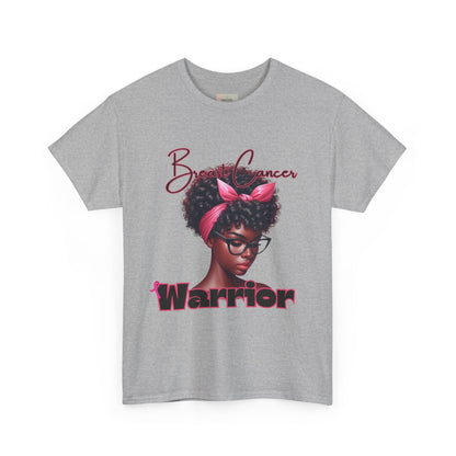 Pink Warrior Breast Cancer Unisex Heavy Cotton Tee, Awareness Shirt, Gift for Survivors, Support Merchandise, Inspirational Apparel
