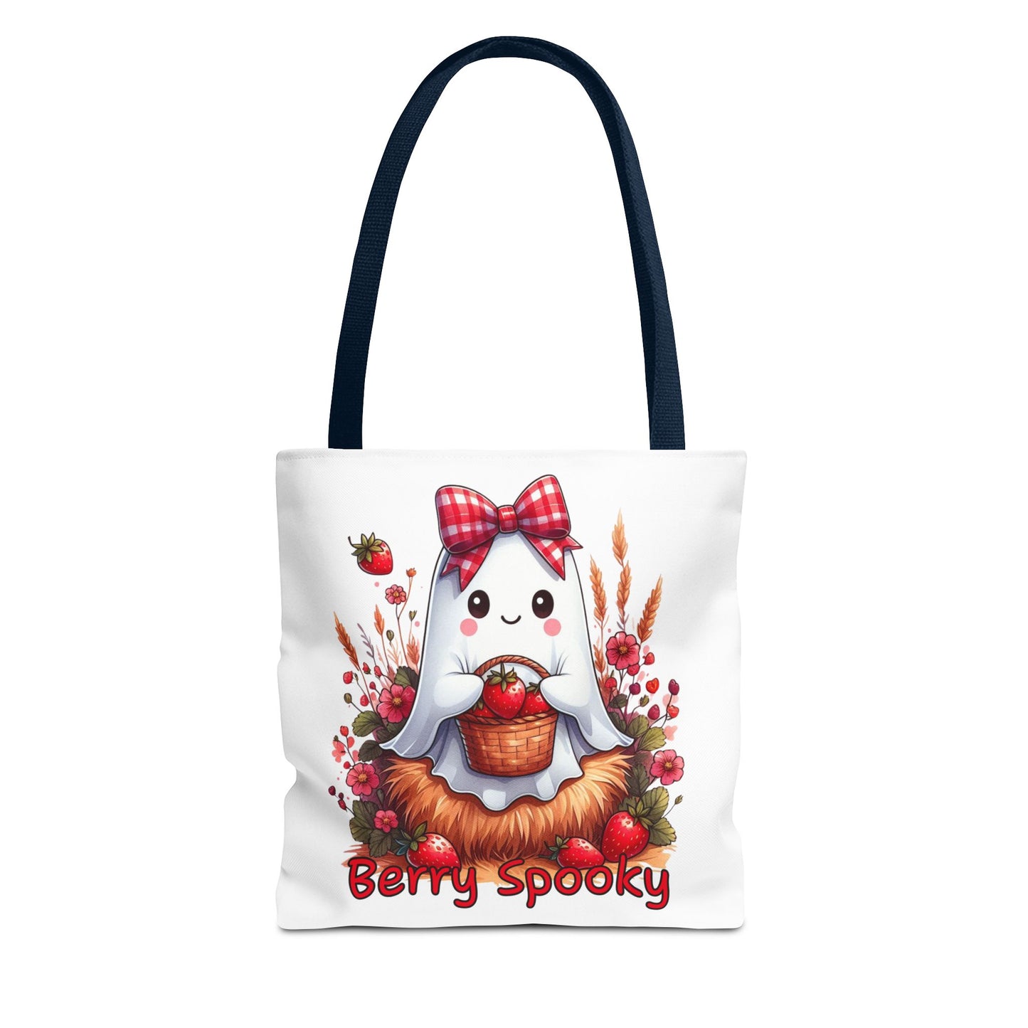 Berry Spooky Tote Bag | Customizable Shopping Bag, Halloween Tote, Cute Ghost Design, Eco-Friendly Gift, Personalized Tote