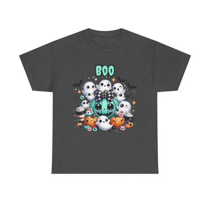 Halloween Boo Tee, Fun Spooky T-Shirt, Unisex Heavy Cotton, Cute Halloween Apparel, Ghost & Pumpkin Shirt, Seasonal Gift Idea