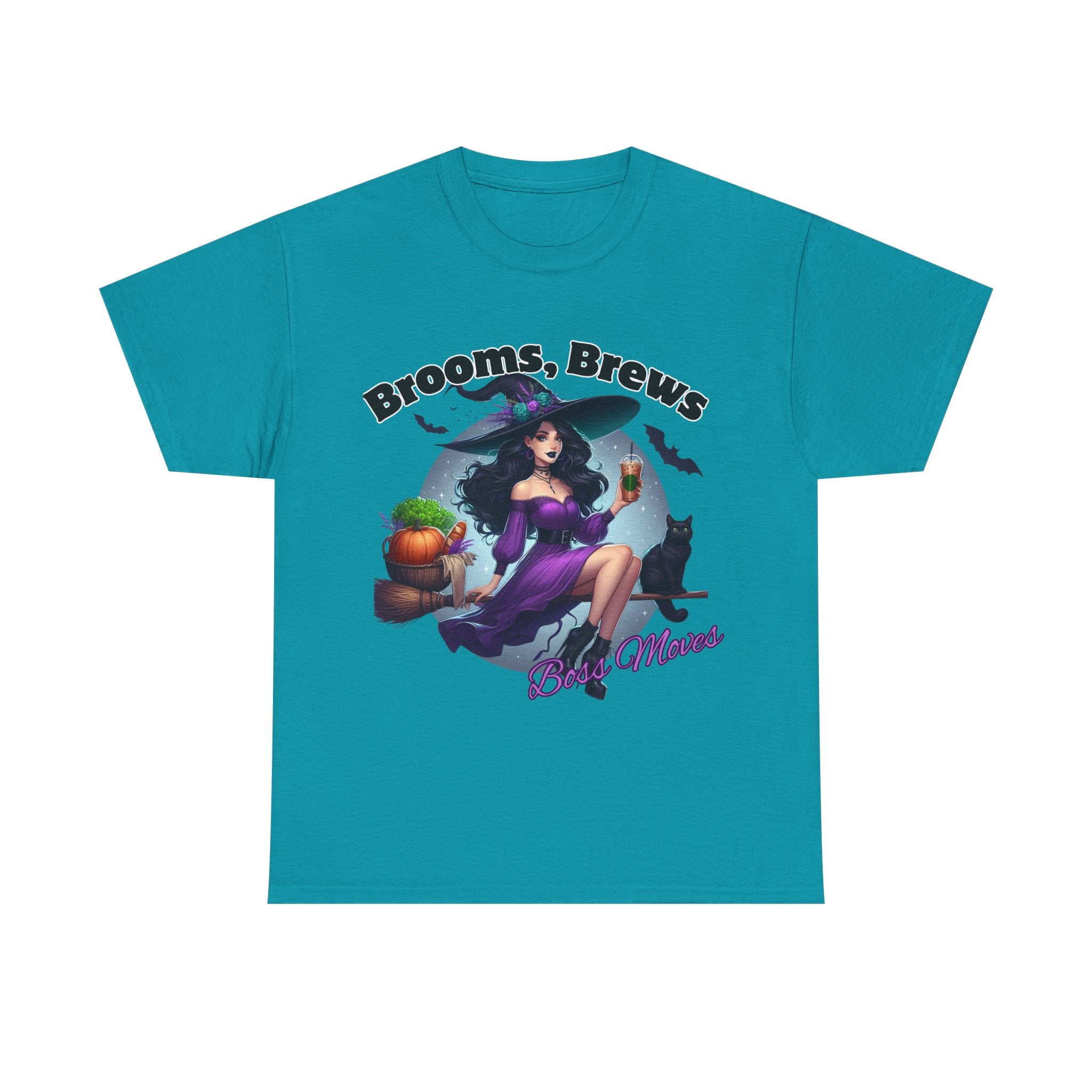 Brooms & Brews Halloween Tee, Unisex Shirt, Witch Craft Tee, Autumn Apparel, Spooky Season Outfit
