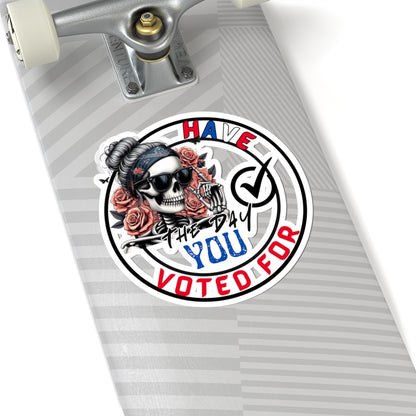 Voting Skull Kiss-Cut Stickers | Election Day Decor, Political Gifts, Laptop Art, Fun Stickers, Voter Awareness