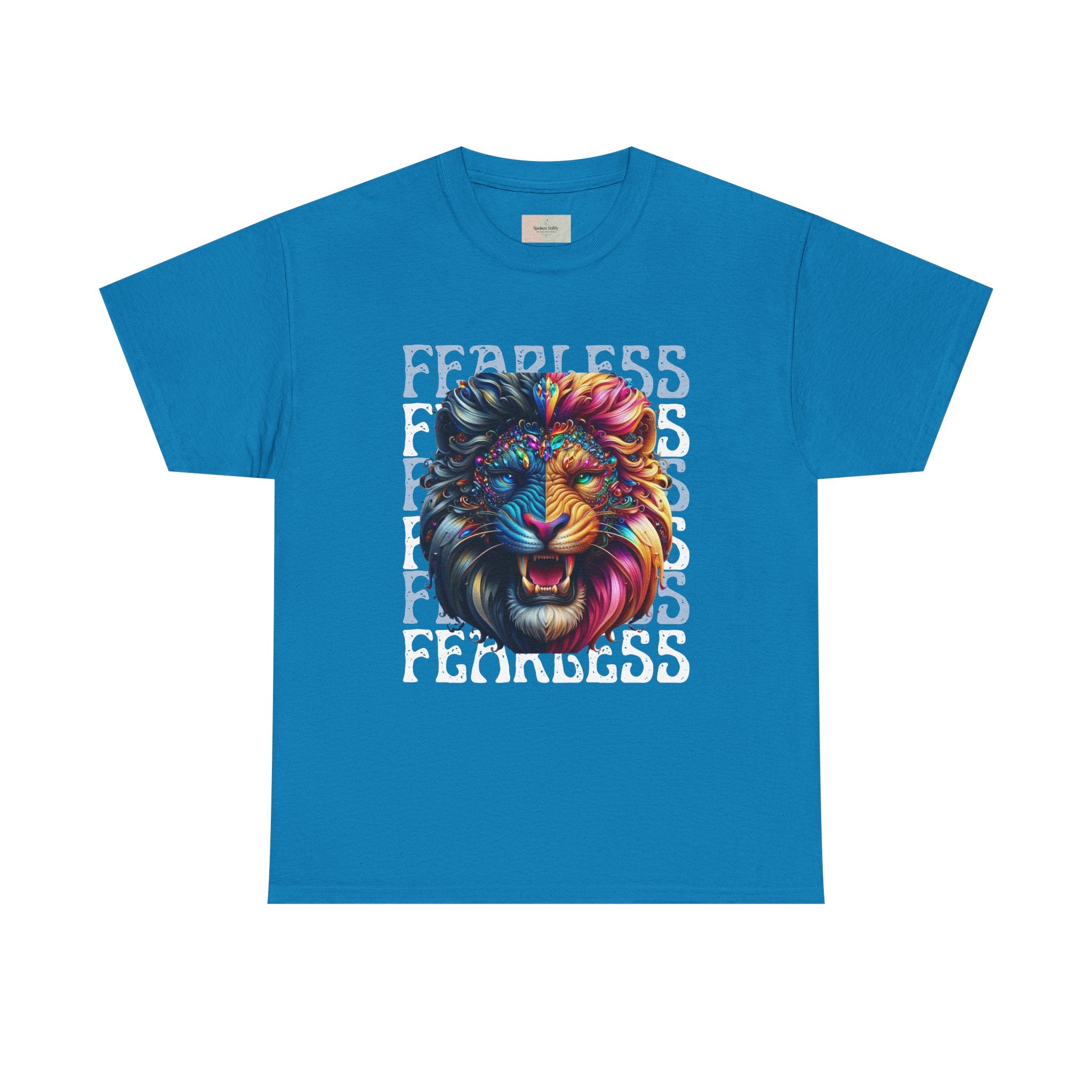 Colorful Lion Unisex Heavy Cotton Tee, Animal Lovers Gift, Unique Tee for Men and Women, Casual Wear, Graphic T-Shirt