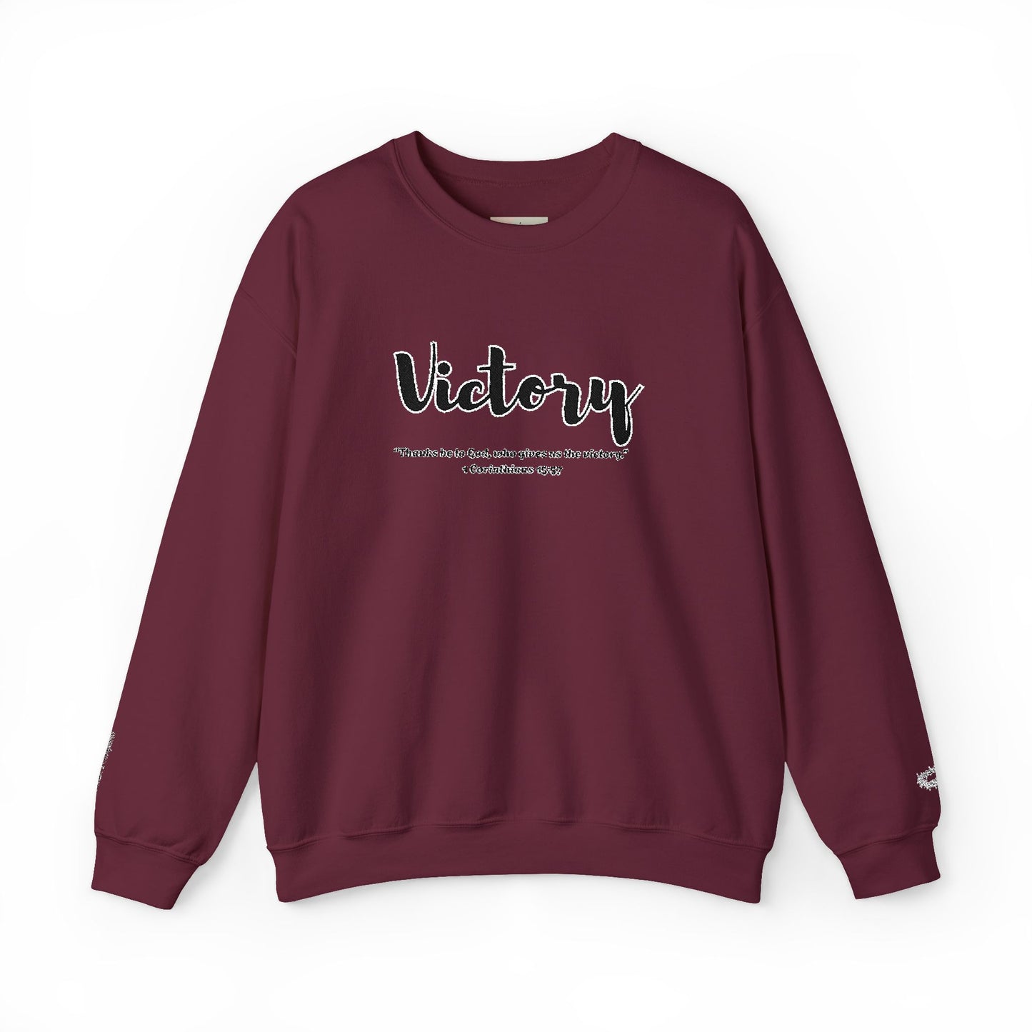 Victory Sweatshirt – “Thanks Be to God, Who Gives Us the Victory” Christian Crewneck, Inspirational Faith-Based Pullover, Cozy Unisex Apparel, Motivational Gift for Believers