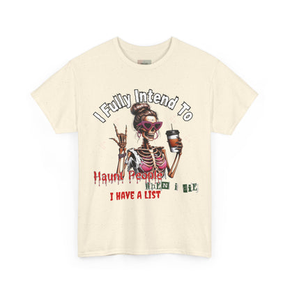 Funny Halloween Skeleton Tee, Unisex Cotton Shirt, Spooky Graphic Shirt, Gift for Halloween Lovers, Casual Wear Tee