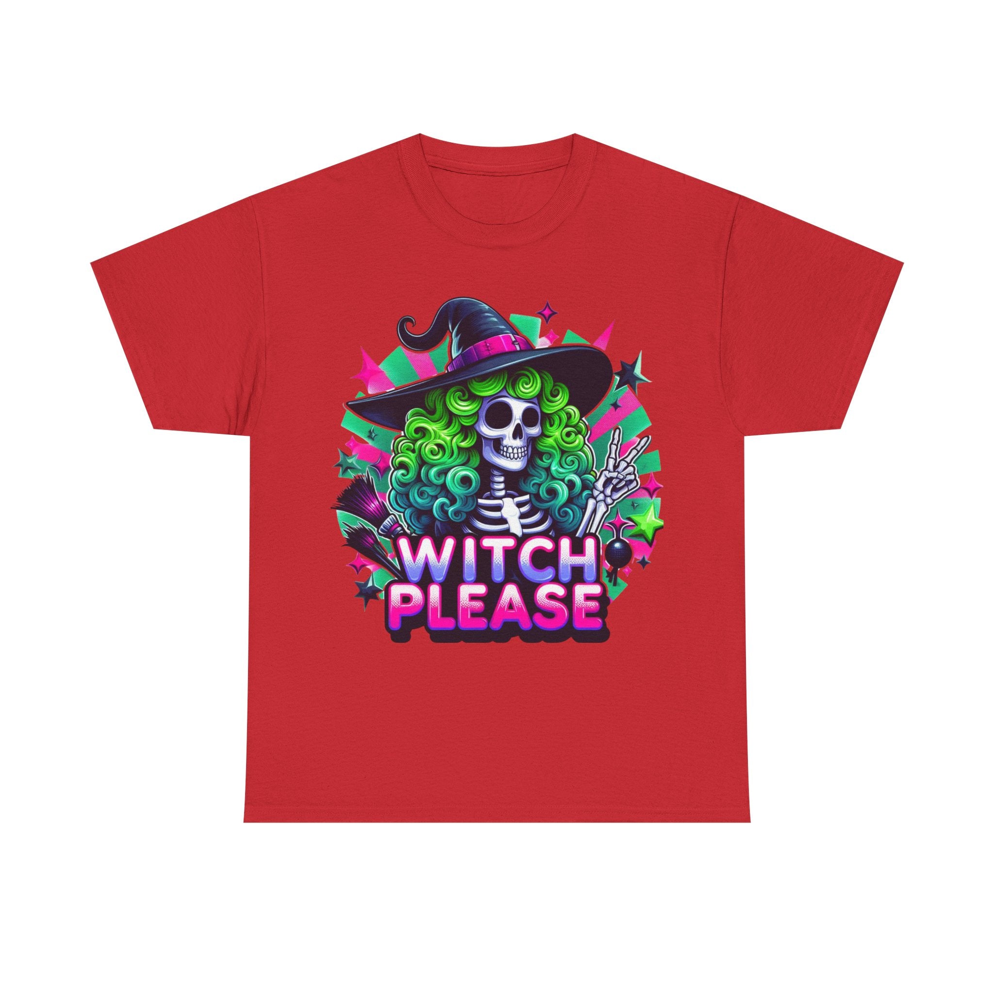 Witch Please Unisex Heavy Cotton Tee, Halloween Shirt, Spooky T-shirt, Unique Gift for Witches, Witchy Apparel