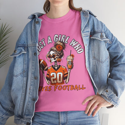 Just a Girl Who Loves Football Unisex Tee, Casual Sports T-Shirt, Football Fan Gift, Game Day Apparel, Fall Sports Top