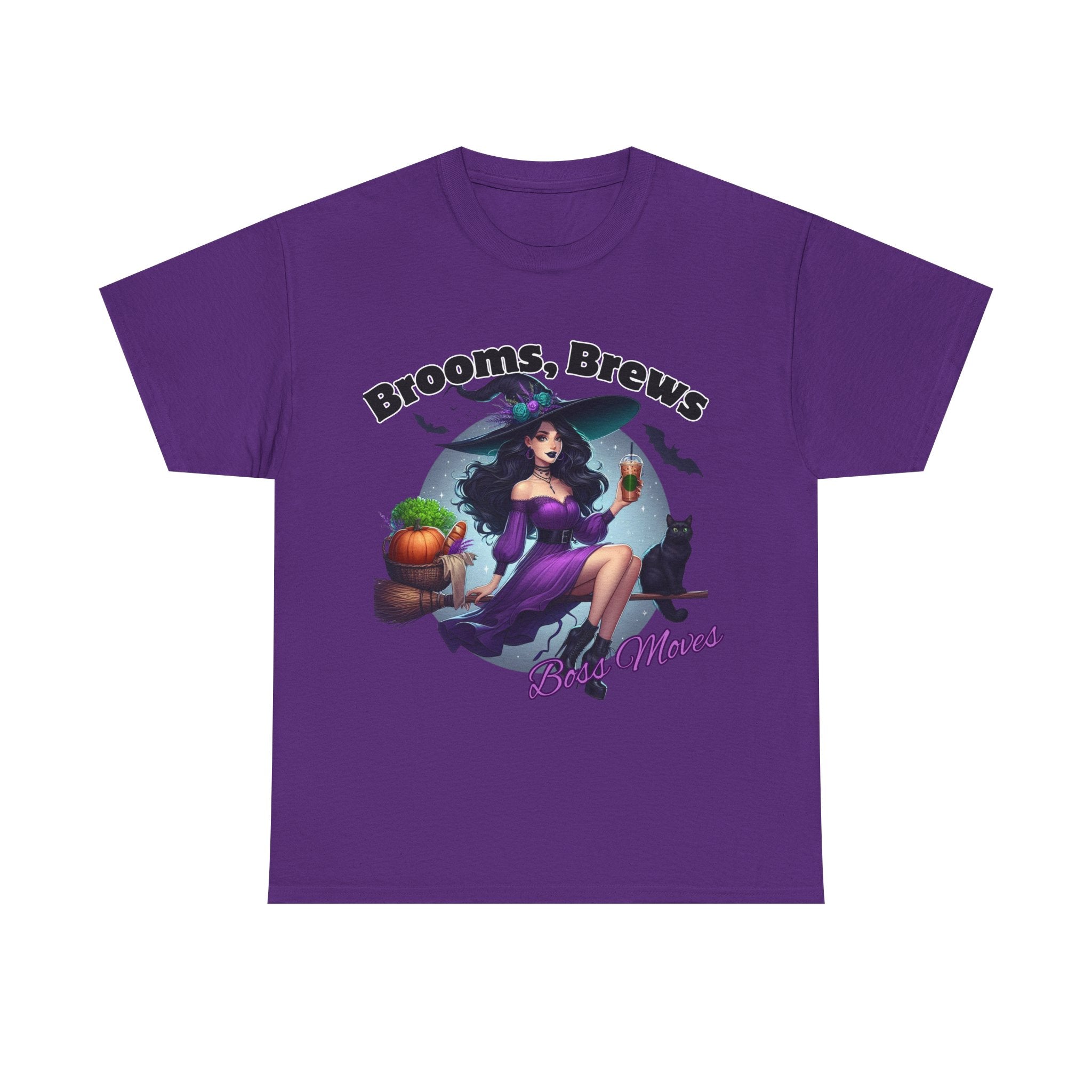 Brooms & Brews Halloween Tee, Unisex Shirt, Witch Craft Tee, Autumn Apparel, Spooky Season Outfit