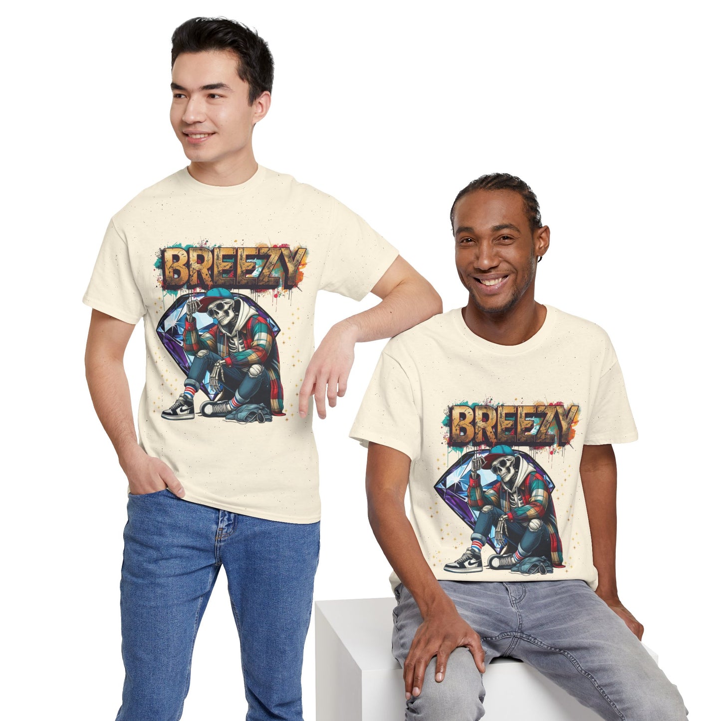 Urban Art Unisex Tee - 'BREEZY' Graphic, Hip-Hop Fashion, Streetwear Style, Casual Attire, Gift for Teens, Festival Outfit