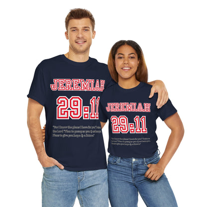 Jeremiah 29:11 Unisex Heavy Cotton Tee - Inspirational Faith Shirt, Christian Apparel, Hopeful Message, Gift for Believers, Casual Wear