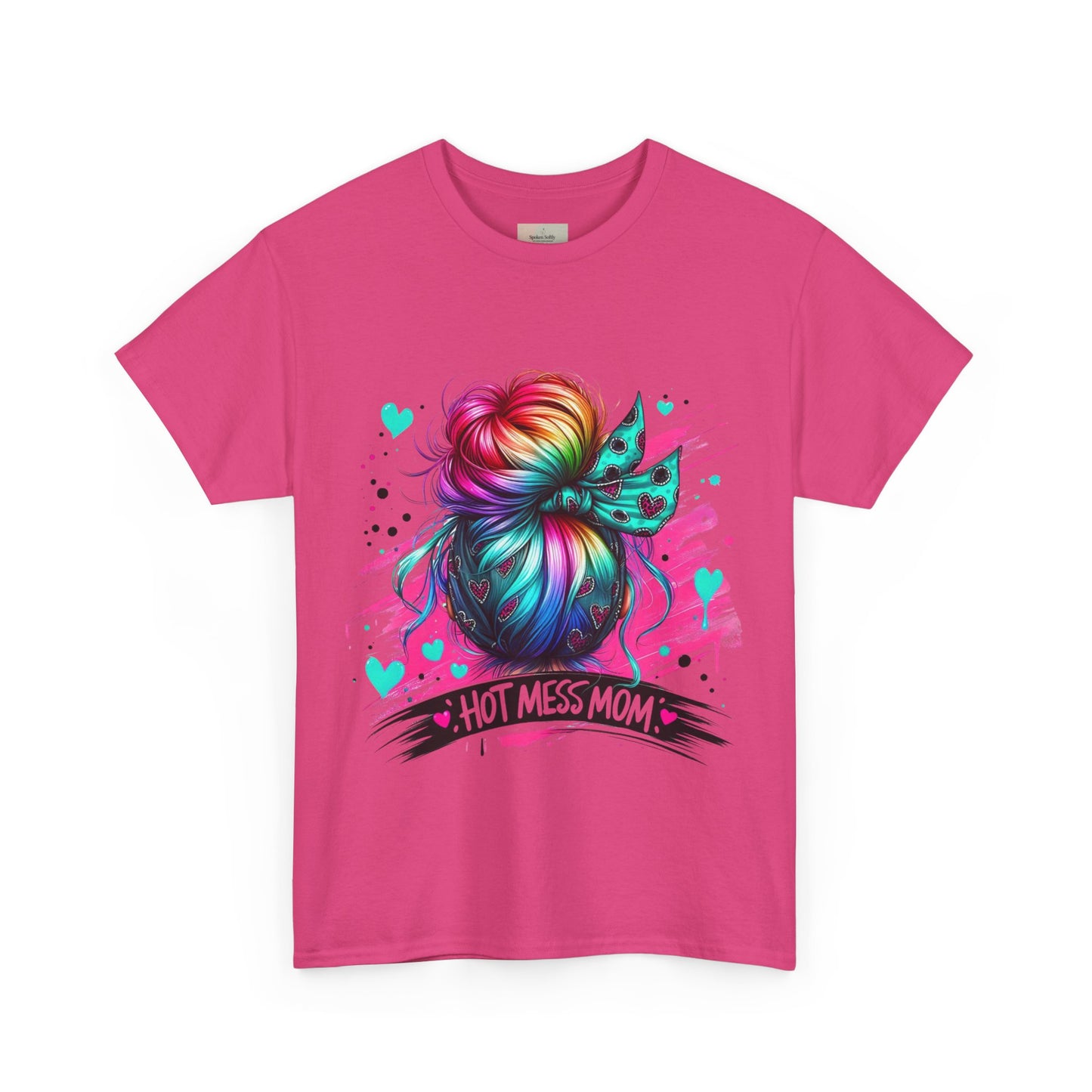 Colorful Hot Mess Mom Tee - Fun Gift, Casual Wear, Mother's Day, Parenting Humor, Family Gatherings