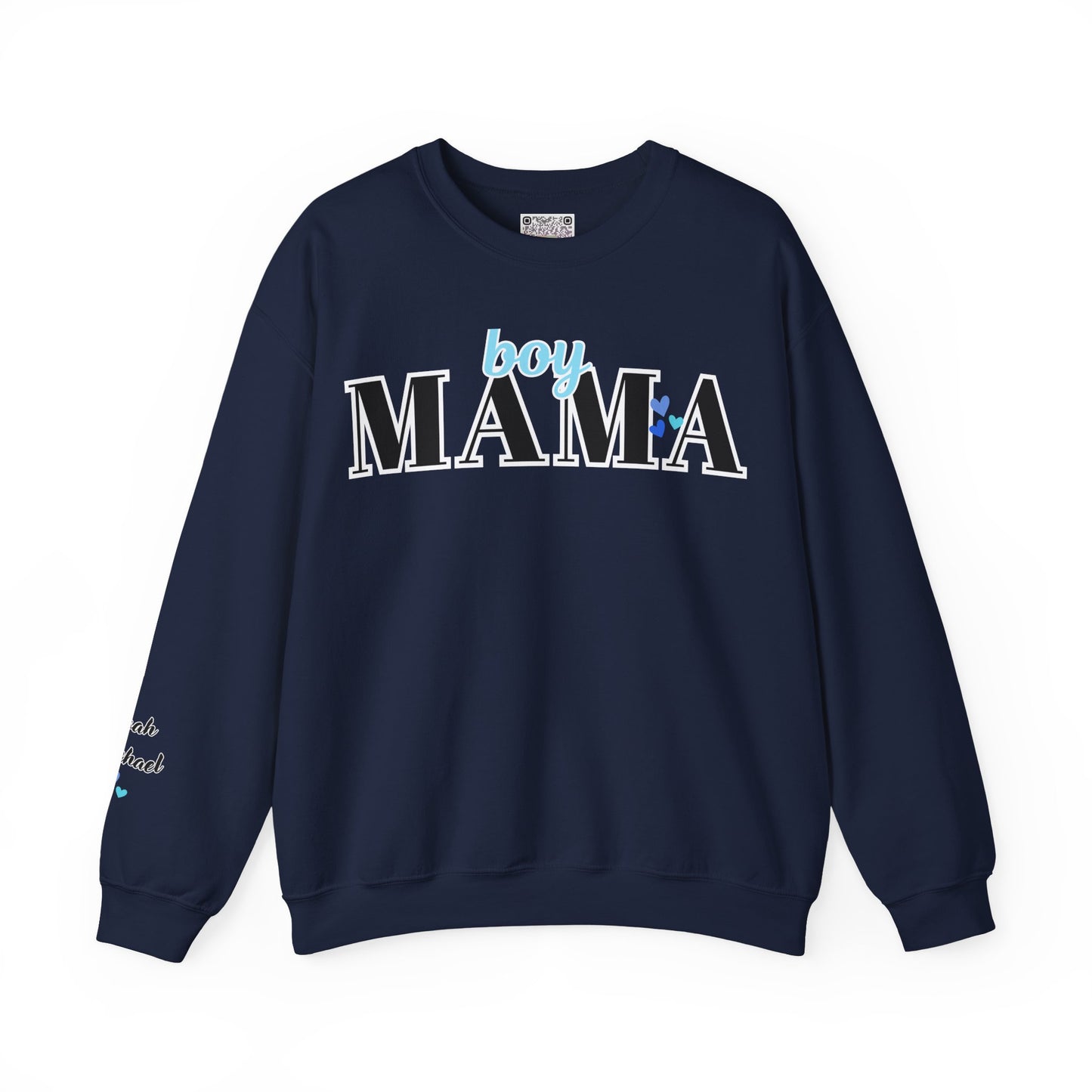 Boy Mama Crewneck Sweatshirt – Cozy Unisex Mom Sweater, Cute Mother’s Day Gift, White Minimalist Mom Life Pullover, New Mom Apparel