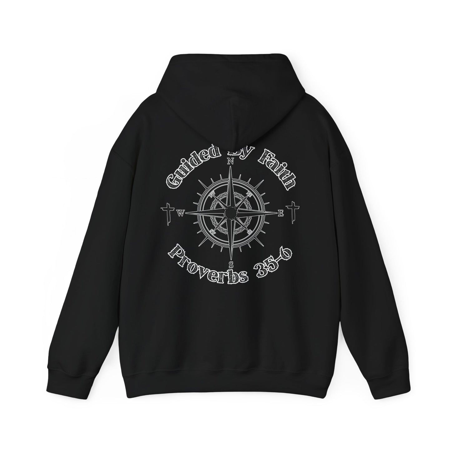 Faith Compass Hoodie – “Guided by Faith” Proverbs 3:5-6 Pullover, Christian Hoodie, Inspirational Scripture Sweatshirt, Unisex Religious Apparel