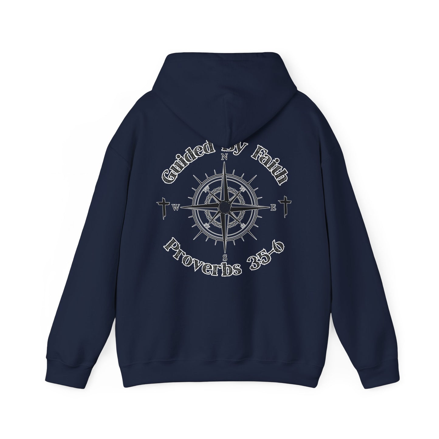 Faith Compass Hoodie – “Guided by Faith” Proverbs 3:5-6 Pullover, Christian Hoodie, Inspirational Scripture Sweatshirt, Unisex Religious Apparel