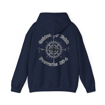 Faith Compass Hoodie – “Guided by Faith” Proverbs 3:5-6 Pullover, Christian Hoodie, Inspirational Scripture Sweatshirt, Unisex Religious Apparel