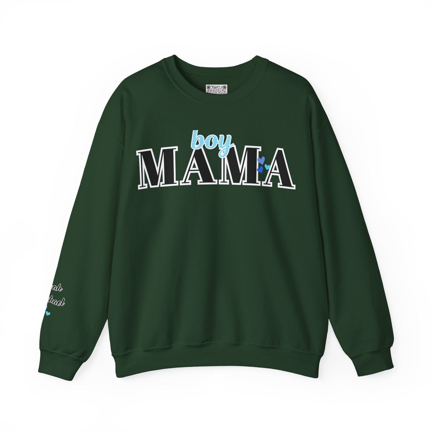 Boy Mama Crewneck Sweatshirt – Cozy Unisex Mom Sweater, Cute Mother’s Day Gift, White Minimalist Mom Life Pullover, New Mom Apparel