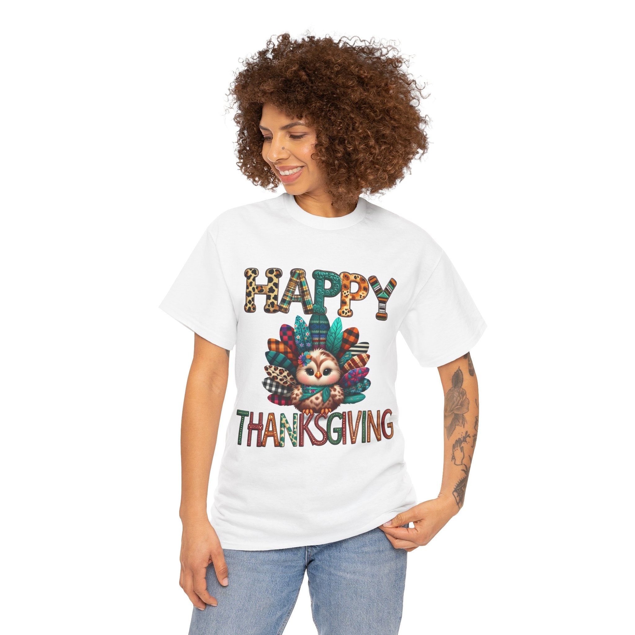 Thanksgiving Turkey T-Shirt, Unisex Heavy Cotton Tee for Fall, Family Gatherings, Holiday Celebrations, Cute Graphic Tee, Turkey Day Shirt